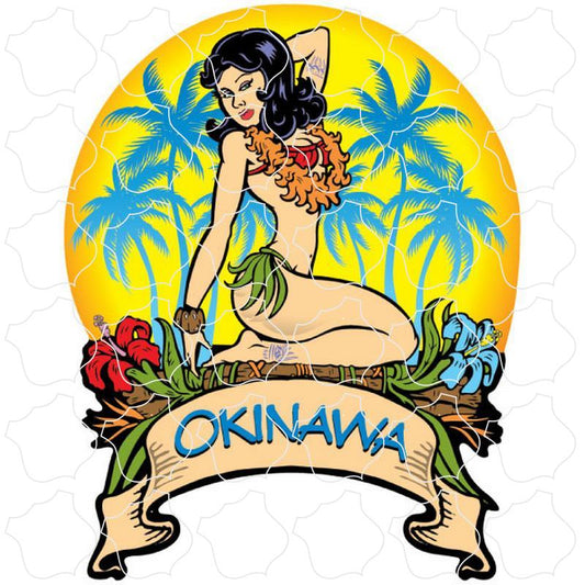 Okinawa Kneeling Aloha Girl