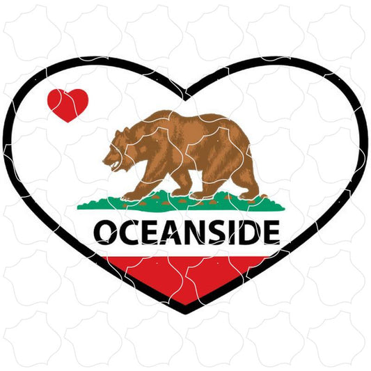 Oceanside, CA California Flag Heart