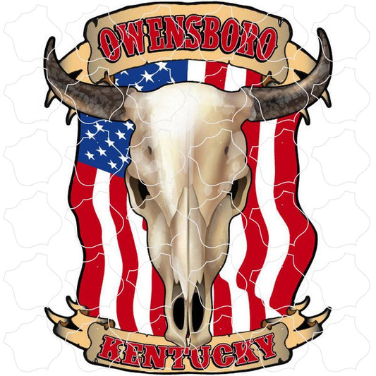 Owensboro, KY Flag Steer Skull