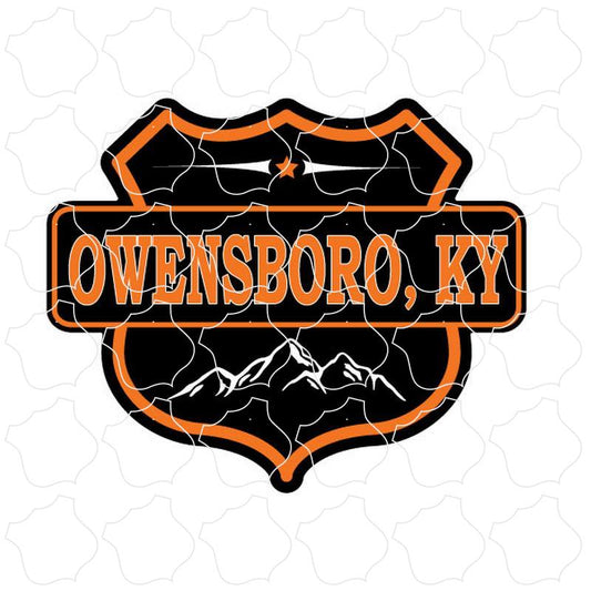 Owensboro, KY Black and Orange Mountain Shield