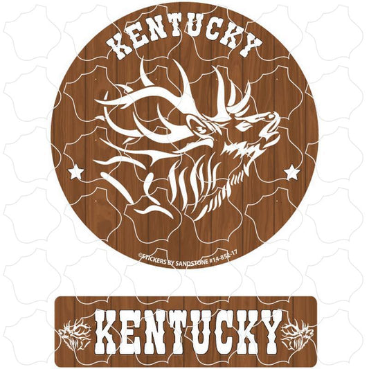 Kentucky Wood Circle Elk Sign