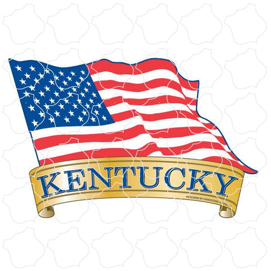 Kentucky Waving American Flag