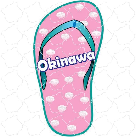 Okinawa Pink Shell Print Flip Flop