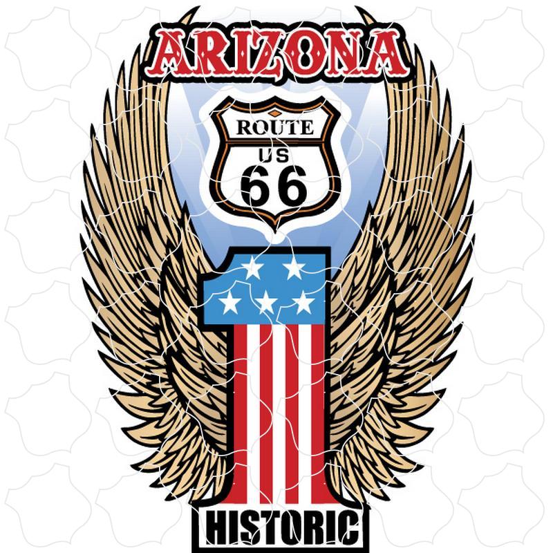 Arizona Number 1 Shield With Wings