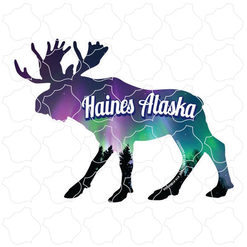 Haines Alaska Moose with Northern Lights (like 41247)