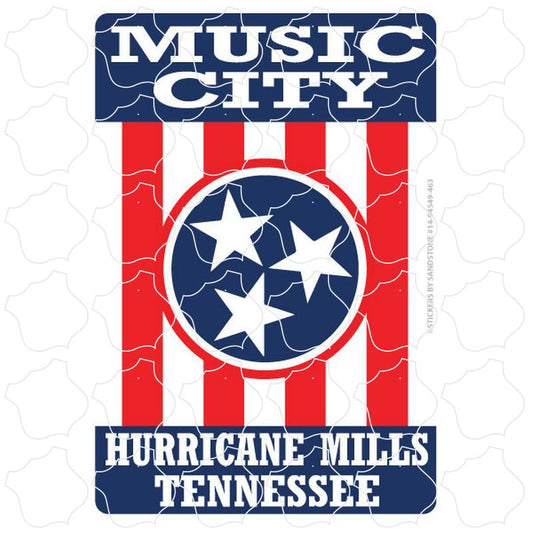 Hurricane Mills Tennessee Vertical Red & White Stripes