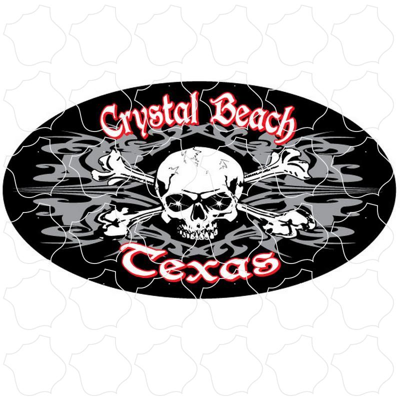 Crystal Beach, TX Skull Oval