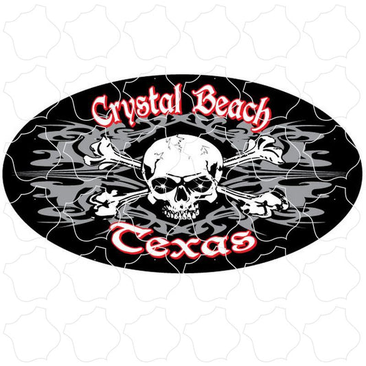 Crystal Beach, TX Skull Oval