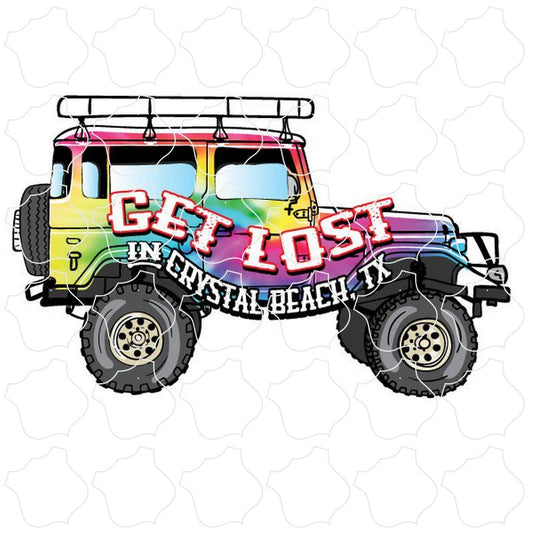 Crystal Beach, TX Get Lost Tie Dye Jeep