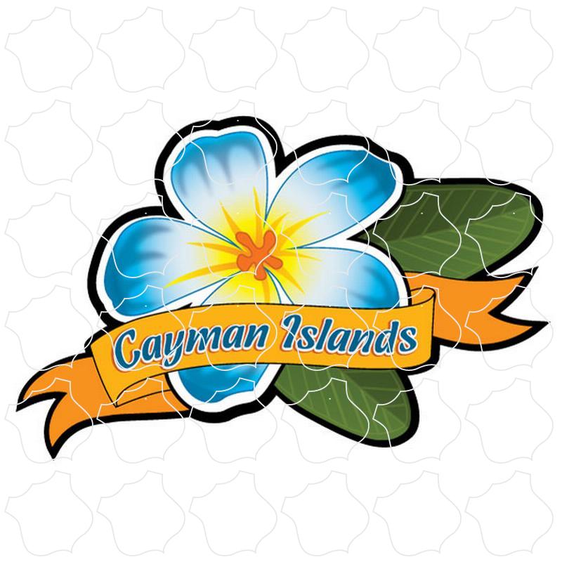 Cayman Islands Blue Plumeria with banner