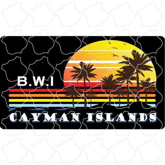 Cayman Islands B.W.I Colorful Palm Sunset