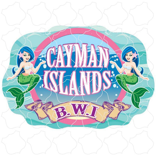 Cayman Islands B.W.I Mermaid Book Ends