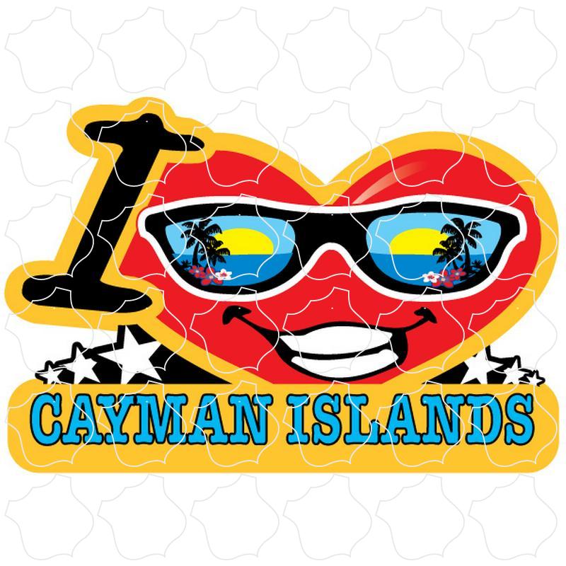 Cayman Islands B.W.I I Heart w/sunglasses