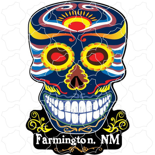 Farmington, New Mexico Blue Colorful Skull