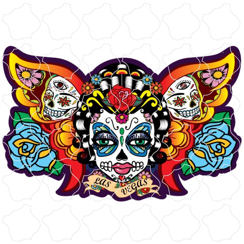 Las Vegas Day of the Dead Butterfly Skull