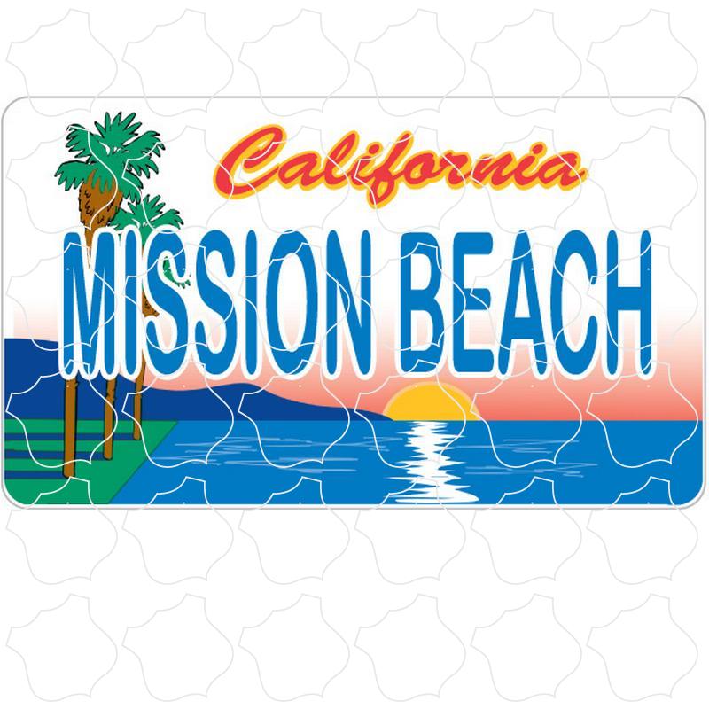 Mission Beach, California Golden State License Plate