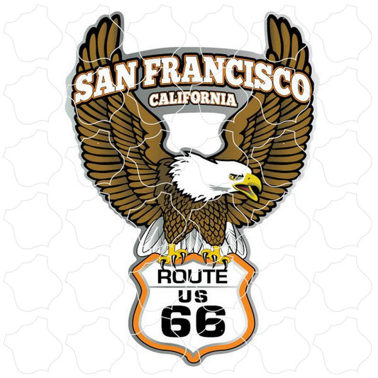 San Fransisco, California Eagle Clutching Route 66 Shield