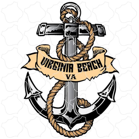 Virginia Beach, Virginia Anchor with Rope and Banner