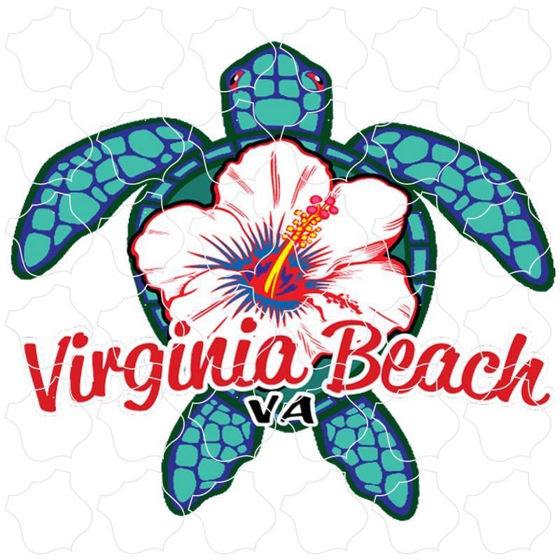 Virginia Beach, Virginia Blue Turtle with White Flowers