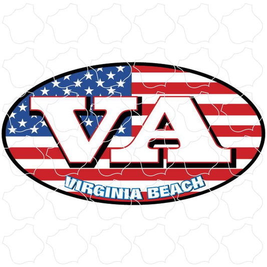 Virginia Beach, Virginia USA Flag Euro Oval