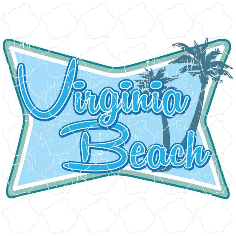 Virginia Beach, Virginia RETRO SQUEEZED RECTANGLE PALM TREES