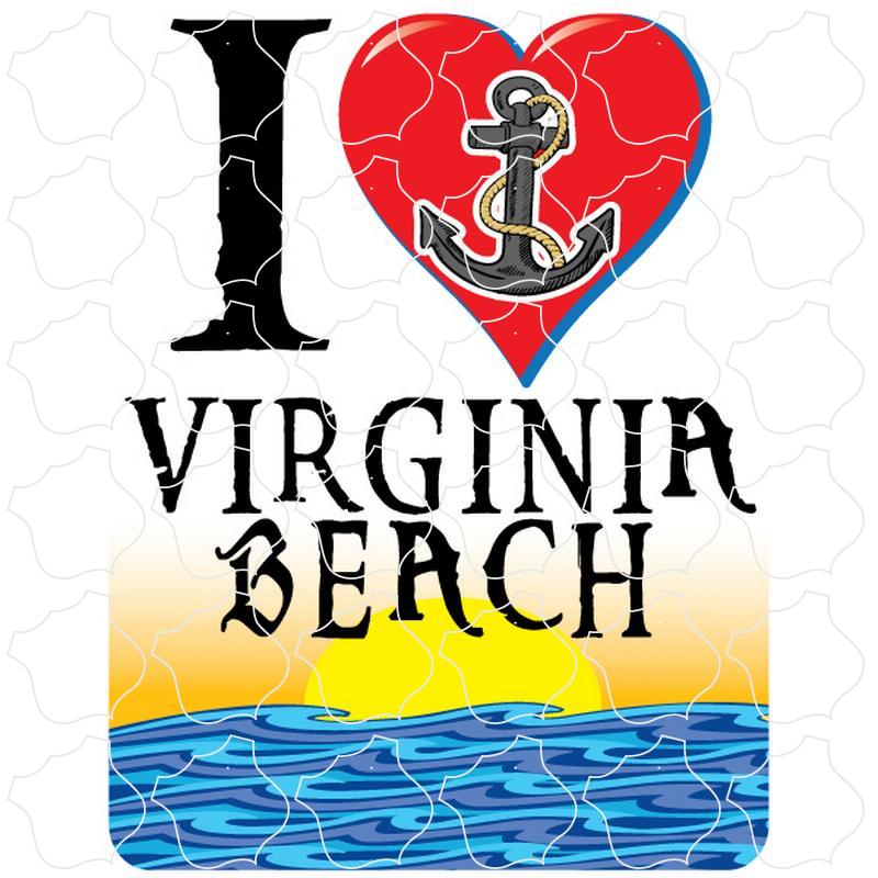 Virginia Beach, Virginia I Heart with Anchor