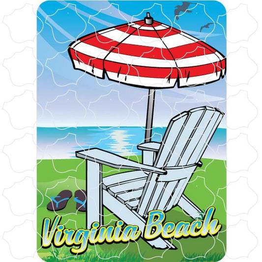 Virginia Beach, Virginia Umbrella Beach Chair Scene