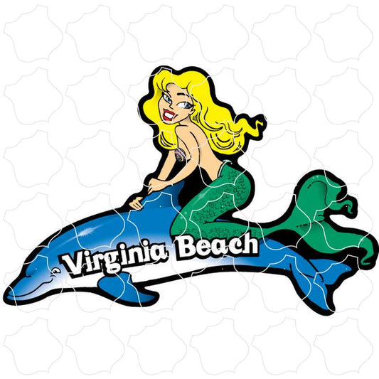 Virginia Beach Mermaid on Dolphin