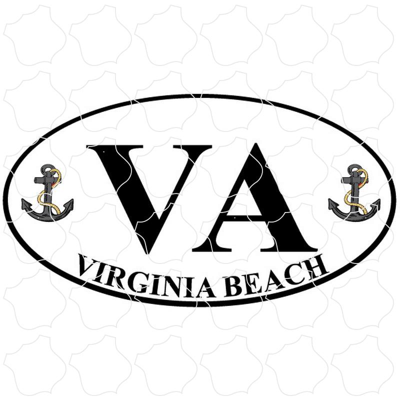 Virginia Beach, Virginia Euro Oval with Anchors