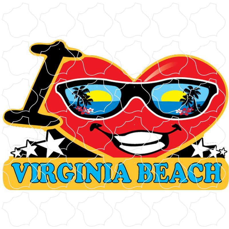 Virginia Beach, Virginia Happy Face Heart