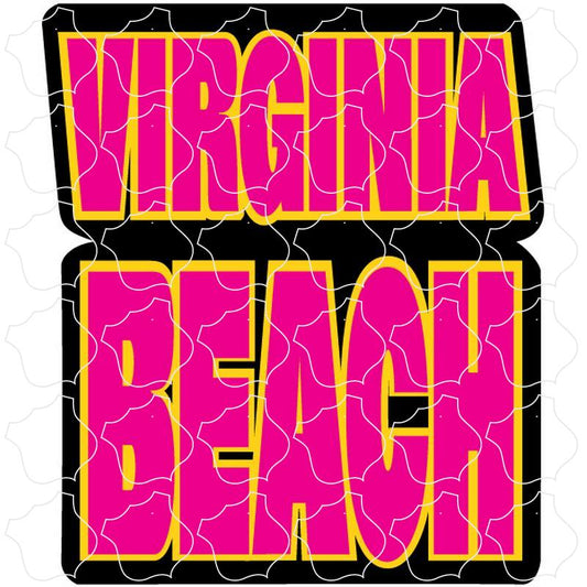 Virginia Beach, Virginia Hot Pink Block Letters