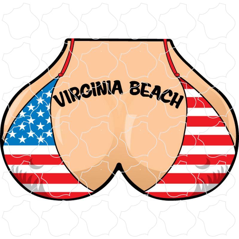 Virginia Beach, Virginia USA Flag Bikini Top