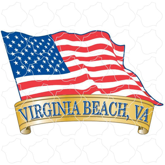 Virginia Beach, Virginia Waving American Flag