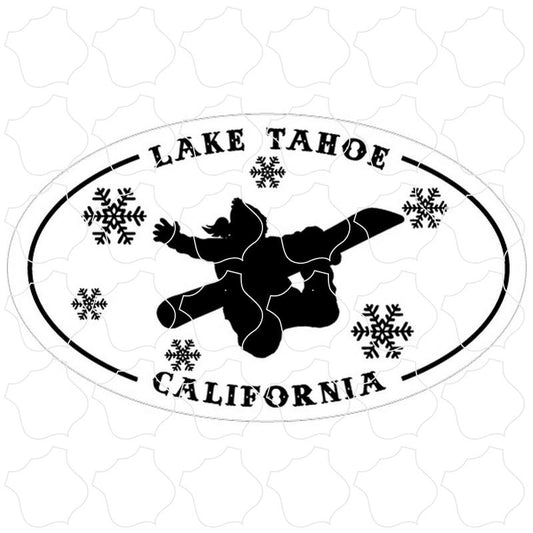 Lake Tahoe Snow Boarder Silhouette Euro