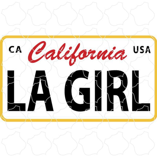 LA Girl California License Plate