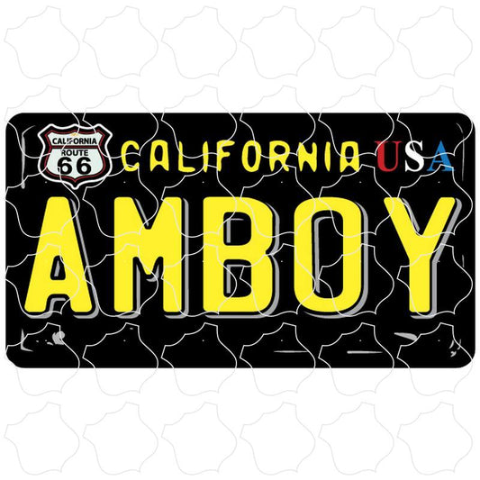 AMBOY Retro Black License Plate