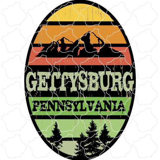 Gettysburg, Pennsylvania Mountain Stripe Oval Vertical