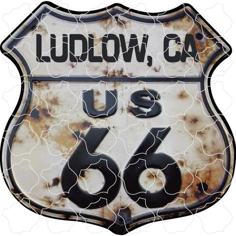 Ludlow, California Route 66 Rusty Shield