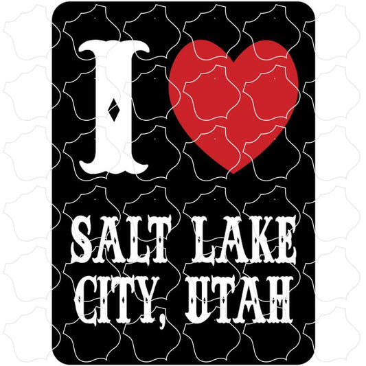 Salt Lake City Black I Heart Rectangle