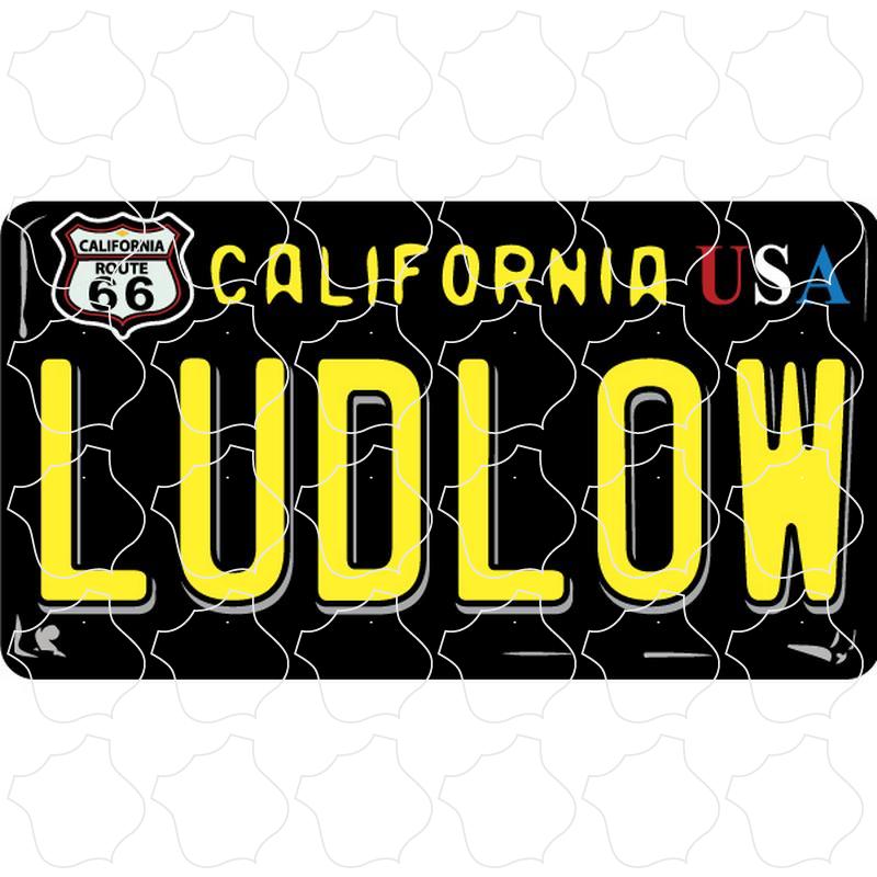 Ludlow Retro Black License Plate