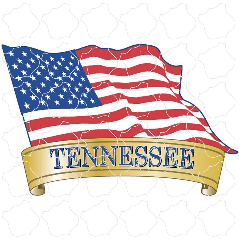 Tennessee Waving American Flag