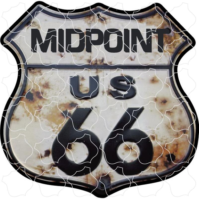 Midpoint Route 66 Rusty Shield