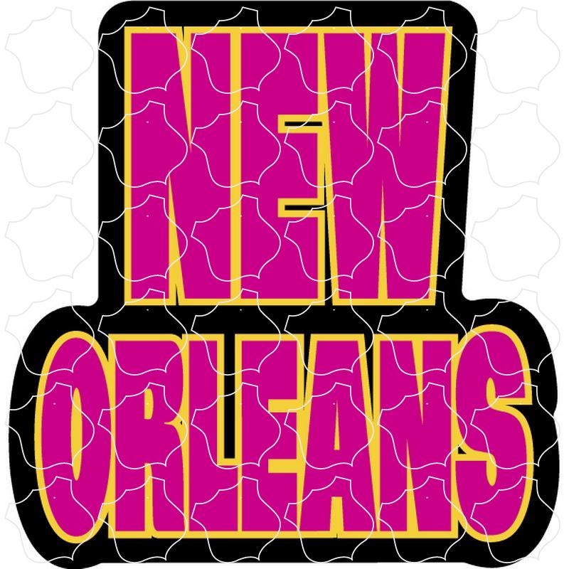 New Orleans Hot Pink Block Letters