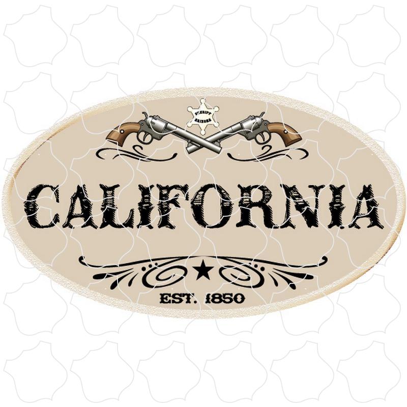 California Vintage Look Pistols Oval