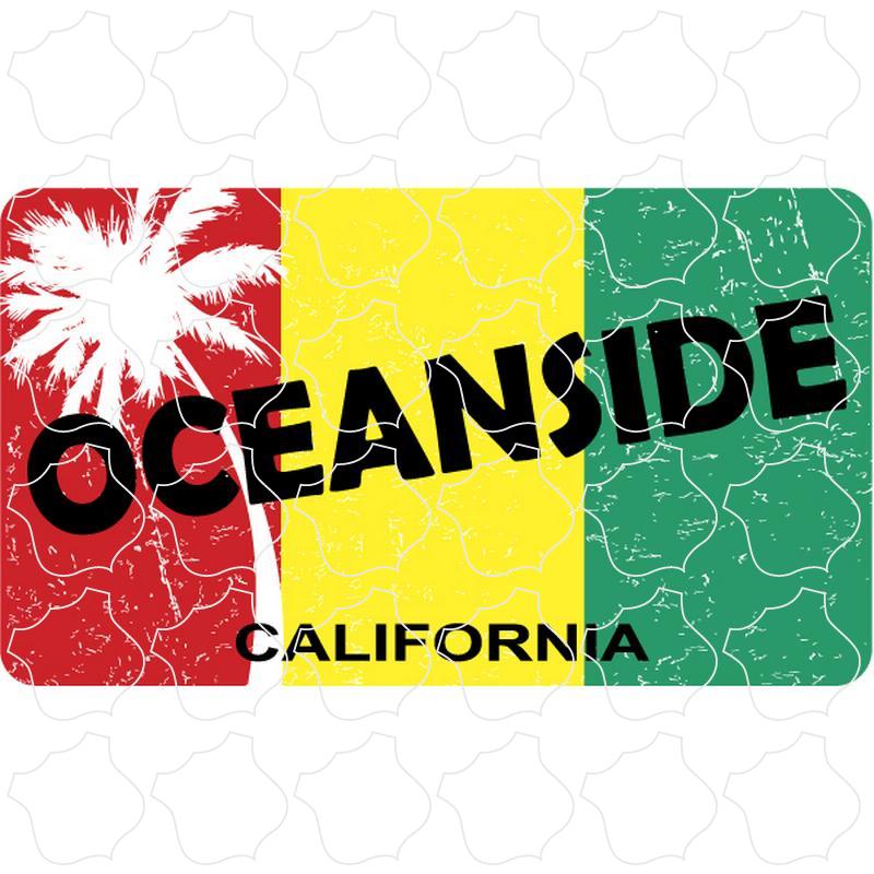 Oceanside, California Palm Tree Rasta Flag