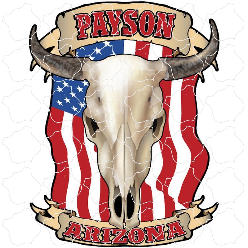 Payson, Arizona Flag Steer Skull