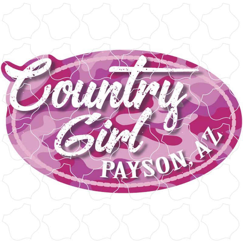 Payson, Arizona Country Girl Oval Pink Camo