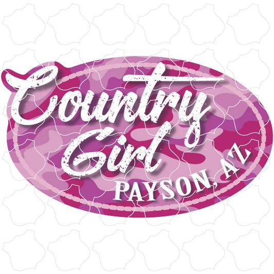 Payson, Arizona Country Girl Oval Pink Camo