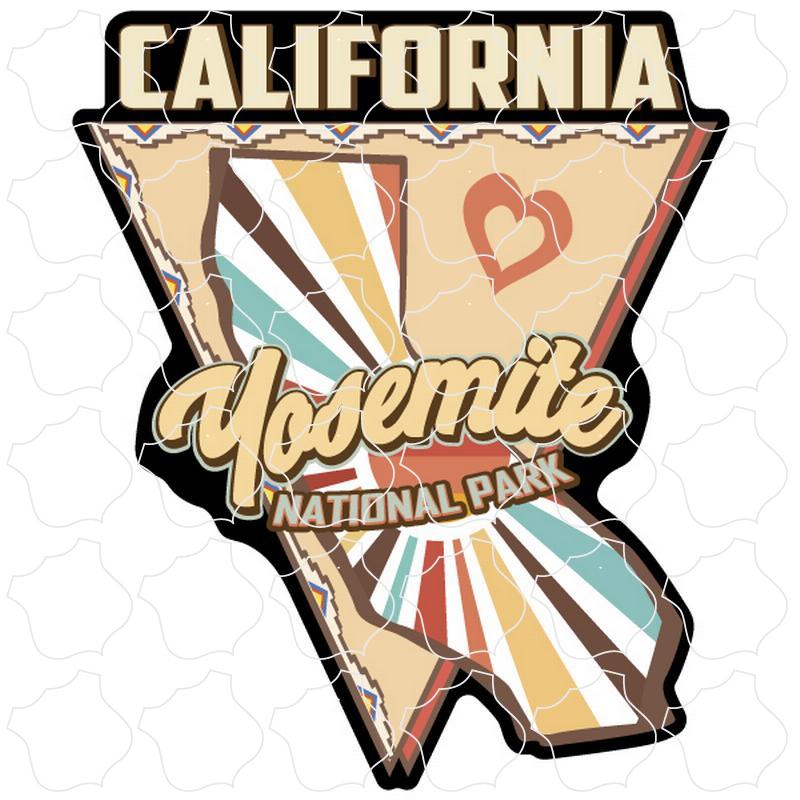 Yosemite National Park California Triangle Sun Heart California Shape