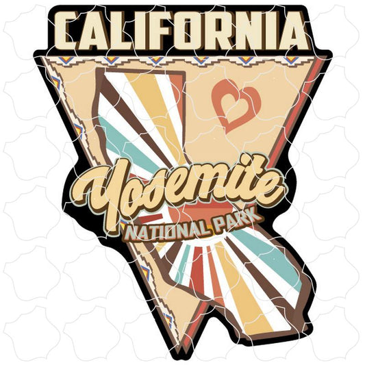 Yosemite National Park California Triangle Sun Heart California Shape